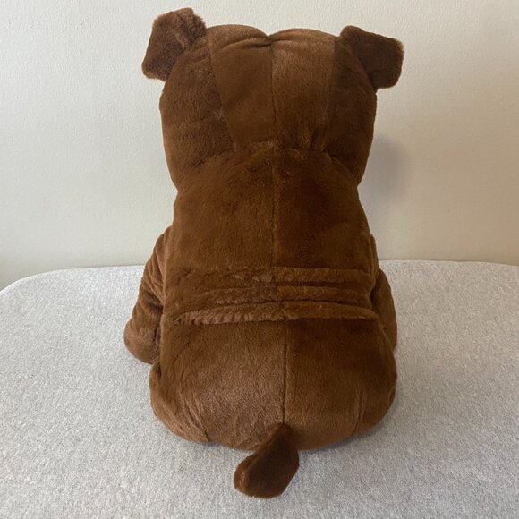 NWOT Shoppers Drug Mart Valentine's Day XOXO Brown Bulldog Teal Bow 14" - Picture 3 of 7